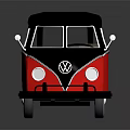 Modern bus minibus minivan driverless bus 3d model