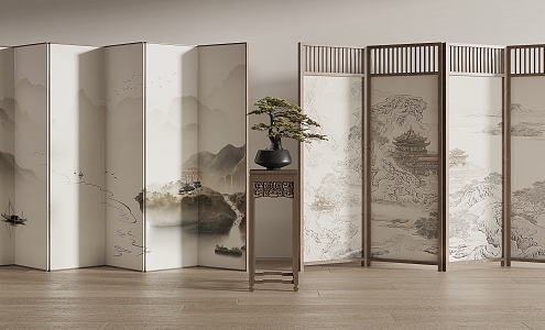 Modern new Chinese style screen 3d model