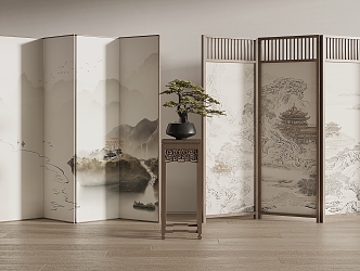 Modern new Chinese style screen 3d model