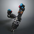 Mechanical Robot Character Arm With Blue Red Lights And Black Tech Structure 3d model
