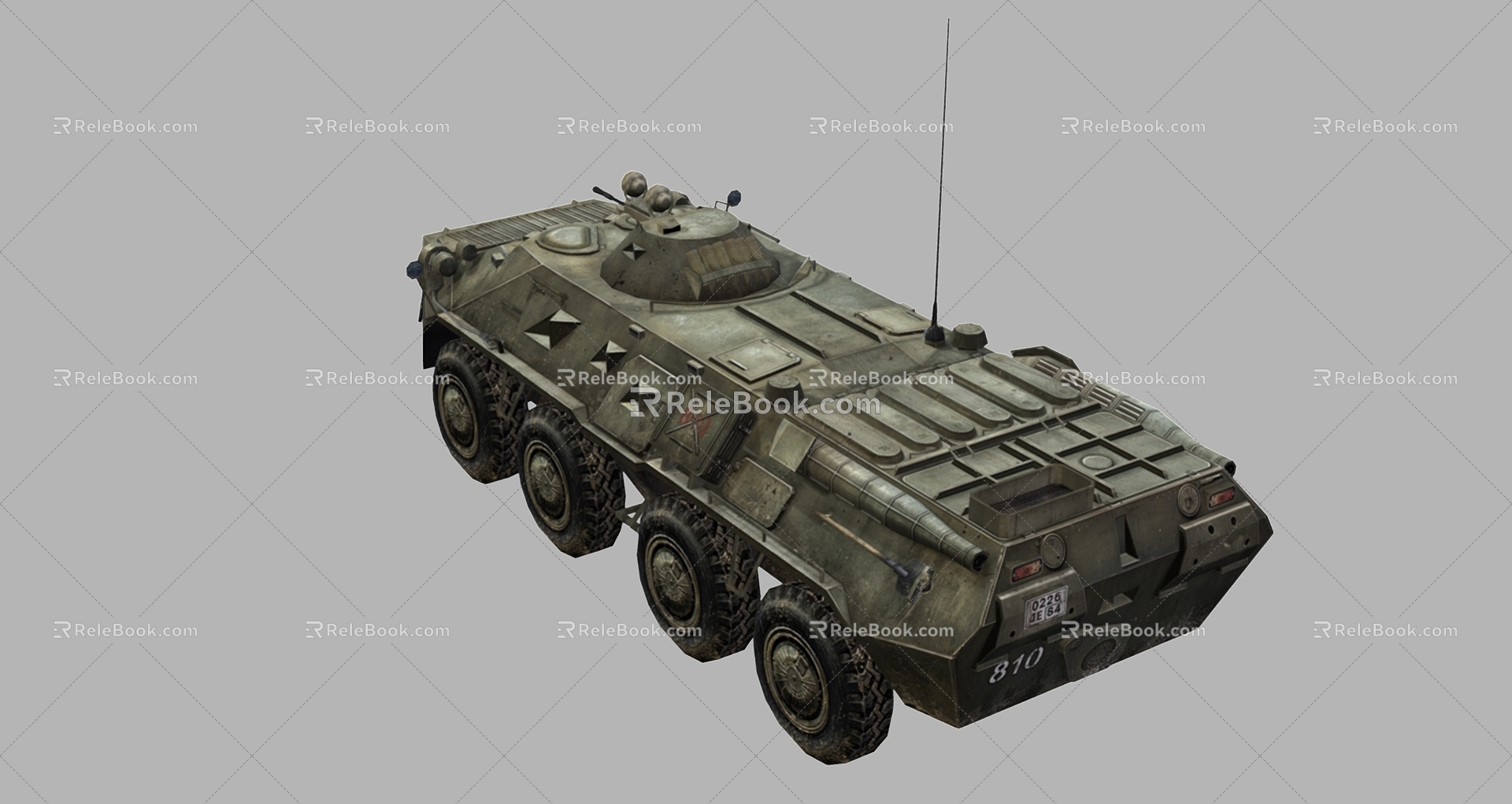 Armored Vehicle BTR80 Armored Transport Vehicle Armored Vehicle Launcher Infantry Vehicle Low Face Number Low Model Simple Model Game Sub-era Film and Television Level 3d model