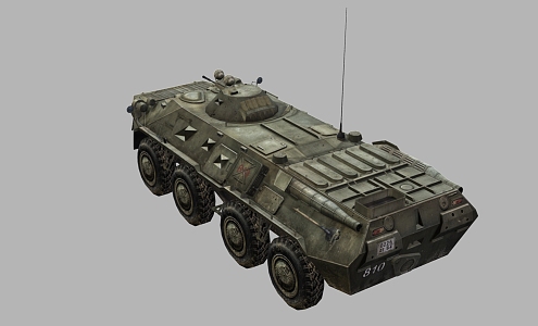 Armored Vehicle BTR80 Armored Transport Vehicle Armored Vehicle Launcher Infantry Vehicle Low Face Number Low Model Simple Model Game Sub-era Film and Television Level 3d model