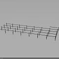 Metallic Grid Structure With Multiple Frames Arranged On Dark Background