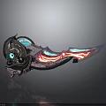 Futuristic Fantasy Blade With Glowing Blue Pink Hues Mechanical Structure And Energy Core