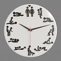 Unique Decorative Clock With White Dial And Black Human Figures In Various Poses 3d model