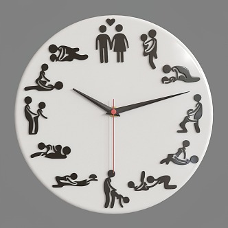 Adult love art modeling wall clock 18 3d model