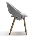 Modern Light Gray Fabric Leisure Chair With Comfortable Seat And Wooden Legs Design