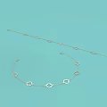 Minimalist Silver Hexagon Links Pendant Necklace with Delicate Chain Fashion Jewelry
