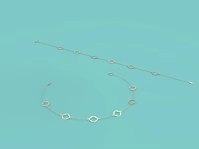 Jewelry Bracelet Champagne Gold 3d model