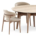 Modern Round Wooden Dining Table Set With Upholstered Chairs And Minimalist Design