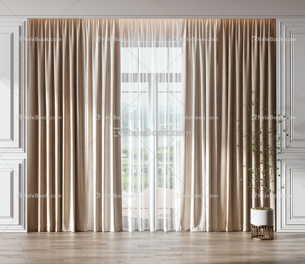 Modern Curtains 3d model