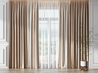 Modern Curtains 3d model