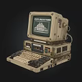 Classic Vintage Computer Setup With Old Style Monitor And Retro Keyboard