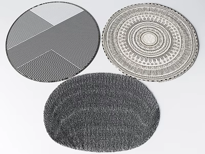 Round Rugs With Geometric Patterns Textured Designs And Modern Styles 3d model