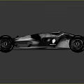 Futuristic Racing Car Featuring Sleek Dark Body Large Tires And Red Accent Details