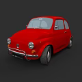 Red Vintage Small Car With Classic Design And Sleek Exterior Details