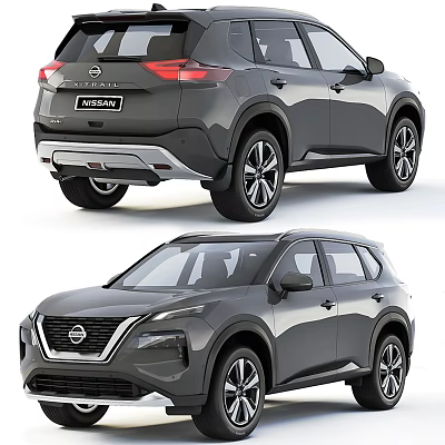Nissan Gray SUV Exterior Design Featuring Front Rear Views And Alloy Wheels 3d model
