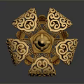 Elegant Golden Crown Jewelry With Intricate Filigree Patterns And Ornate Details