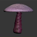 Purple Mushroom Plant with Umbrella Shaped Cap and Speckled Surface in Vibrant Purple Hue