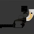 Decorative Vintage Pistol with Black Body Intricate Golden Accents and White Grip