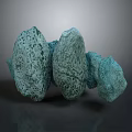 Natural Wood Stone Decorative Pieces with Irregular Blue Green Texture Surface