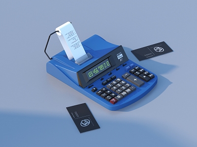 Cash register cash register billing machine small ticket machine 3d model