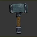 Professional Heavy Duty Hammer with Wooden Handle and Green Metal Head