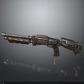 Futuristic Scifi Weapon Design Featuring Metallic Wooden Grip And Barrel Structure