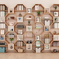 Modern bookshelf vase ornaments 3d model