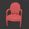 Classic Armchair with Carved Wooden Frame and Soft Blue Upholstered Seat