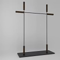 Modern Metal Clothes Hanger With Black Frame Brown Bead Decoration And Minimalist Design
