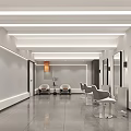 Modern Beauty Hair Salon Interior With Styling Chairs Mirrors And Decorative Lighting
