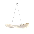Multiple Hanging Modern White Pendant Lights With Curved And Circular Frosted Shades