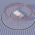 Modern Sculpture Square Sculpture Structure Dry Spray Ring Waterscape Abstract Sculpture Special-shaped Net Celebrity Card Pin Device 3d model