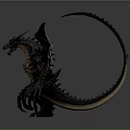 Dark Red Dragon With Muscular Body Large Wings Sharp Claws And Long Tail