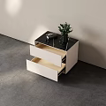 Bedside Table Simple Bedside Table Silent Bedside Table Rock Board Bedside Table 3d model