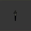Modern Assault Rifle With Gold And Black Grip Magazine Stock On Reflective Surface
