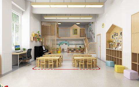 Modern Kindergarten Class 3d model