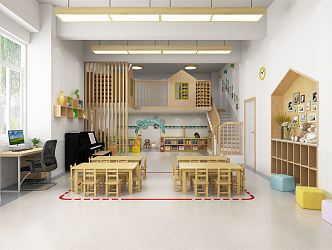 Modern Kindergarten Class 3d model