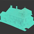 Traditional White House With Red Roof Solar Panels Chimneys Red Shutters Front Steps And Shrubs