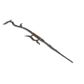 Traditional Curved Metal Polearm Weapon With Wooden Handle And Sharp Spearhead