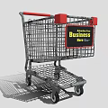Shopping Cart With Business Best Label And Metal Frame Wheels