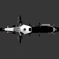 Modern White Motorcycle With Green Mirrors Black Seat And Red X Logo