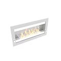 Modern Fireplace Interior Design With Bright Dancing Flames And Sleek Metal Finish