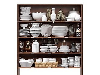 Modern Style Tableware Cupboard Kitchen Ornaments 3d model