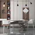 Modern Dining Table Chair Combination Dining Table Chair 3d model
