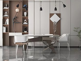 Modern Dining Table Chair Combination Dining Table Chair 3d model