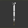 Modern Military Missile With White Body Black Stripes Yellow Tip And Tail Fins Design