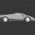 Unique Angular Concept Sports Car With Transparent Roof And Rear Spoiler