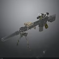 Tactical Sniper Rifle With High Precision Scope And Foldable Tripod Stand